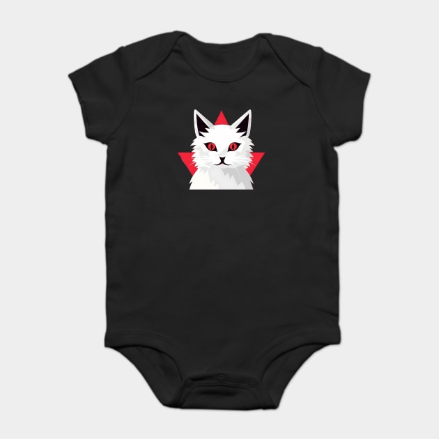 White Cat with Shades, Love Cats Baby Bodysuit by logiamerch